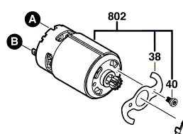 Moteur courant continu 18 V réf. 2 609 199 273 BOSCH